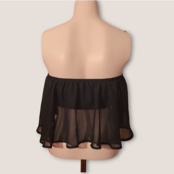 Boho Semi Sheer Multi Way Flowy Crop Top - Picture 3 of 11